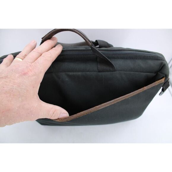 Vintage L. L. Bean Nylon/Leather Trim Laptop Messenger Briefcase Bag - Picture 10 of 16